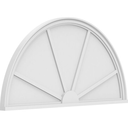Ekena Millwork Half Round 4 Spoke Architectural Grade PVC Pediment, 50"W x 25"H x 2"P PEDPS050X250HRO04